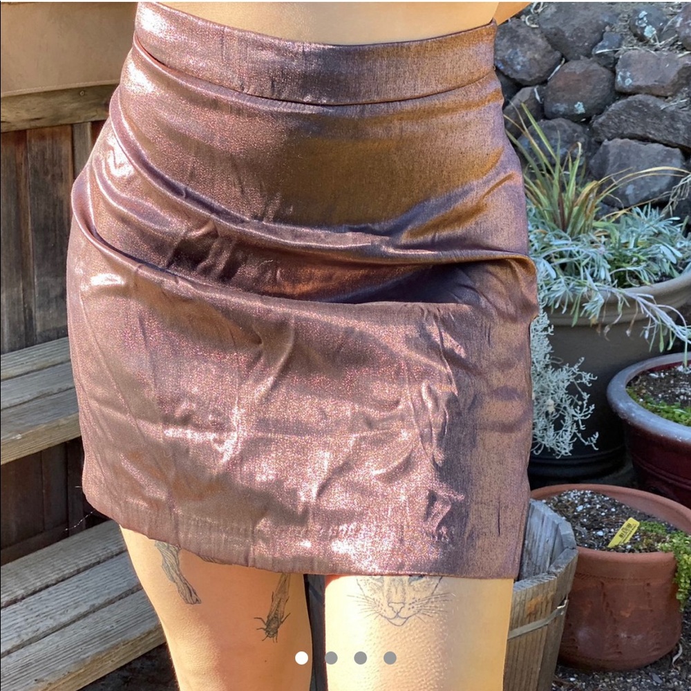Dolls Kill Metallic Purple Skirt - Picture 1 of 4